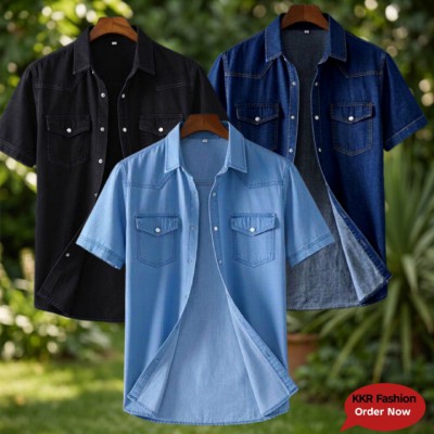 1 piece Half Sleeve Denim Shirt