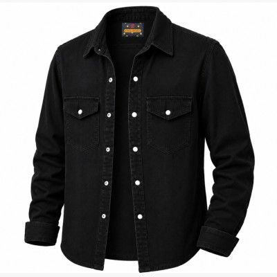 Denim Senap Batton Full Sleeve Wash Shirt