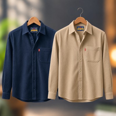 2 piece Corduroy Full sleeve Shirt For Man