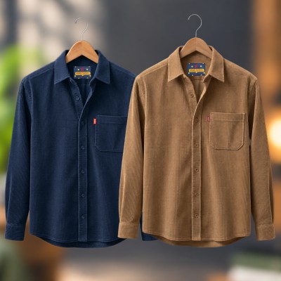2 piece Corduroy Full sleeve Shirt For Man