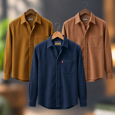 3 piece Corduroy Full sleeve Shirt For Man
