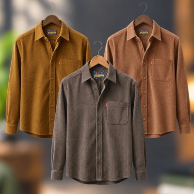 3 piece Corduroy Full sleeve Shirt For Man