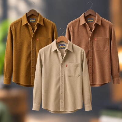 3 piece Corduroy Full sleeve Shirt For Man
