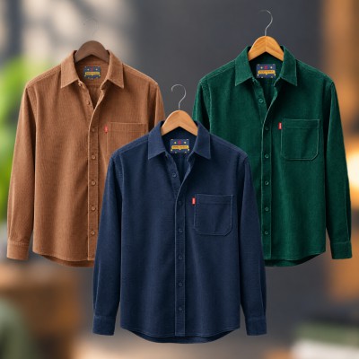 3 piece Corduroy Full sleeve Shirt For Man