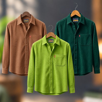 3 piece Corduroy Full sleeve Shirt For Man