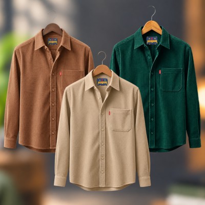 3 piece Corduroy Full sleeve Shirt For Man
