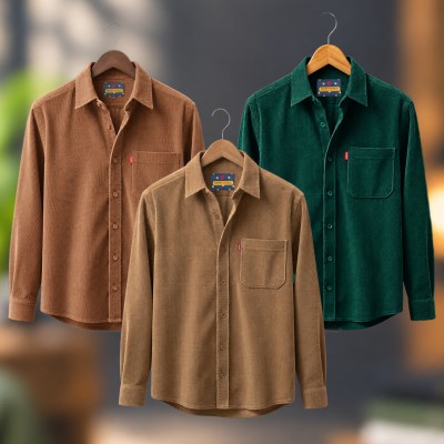 3 piece Corduroy Full sleeve Shirt For Man