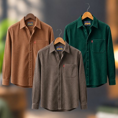 3 piece Corduroy Full sleeve Shirt For Man
