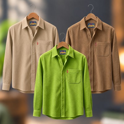 3 piece Corduroy Full sleeve Shirt For Man