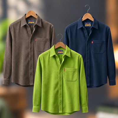 3 piece Corduroy Full sleeve Shirt For Man