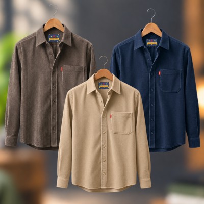 3 piece Corduroy Full sleeve Shirt For Man