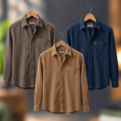 3 piece Corduroy Full sleeve Shirt For Man